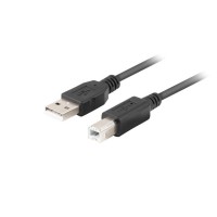 Кабел/преходник Lanberg Cable USB-A(M)->USB-B(M) 2.0 Ferrite 1.8m Box Black